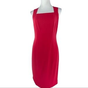 Insight New York Womens Fuchsia Pink Square Neck‎ Sheath Dress NWT 2